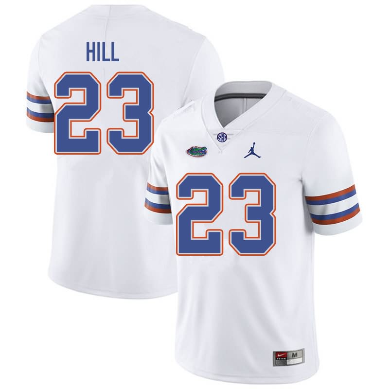 Men's NCAA Florida Gators Jaydon Hill #23 Stitched Authentic Jordan Brand White College Football Jersey GFC5665QW